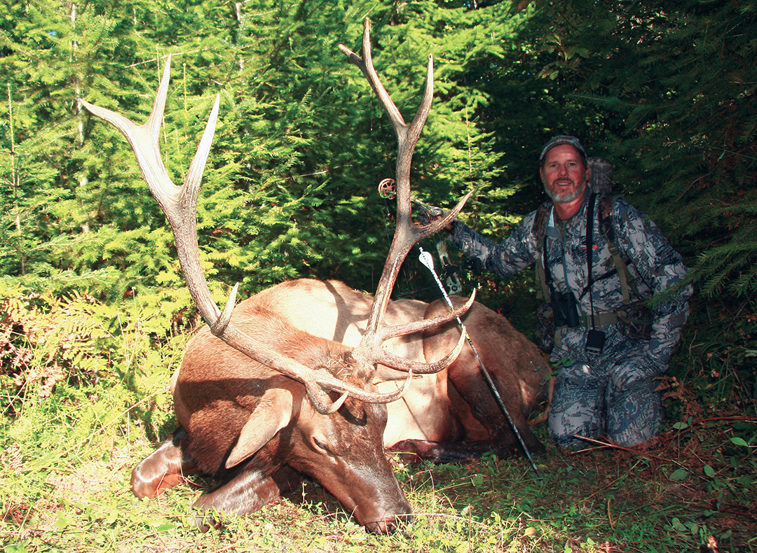 This hard-earned Idaho bull is an ancient 6x6 with ringed ivory and worn teeth. Idaho elk do not have the genetics of those in Patrick’s native New Mexico, but at least he gets to bowhunt every season instead of every other decade.